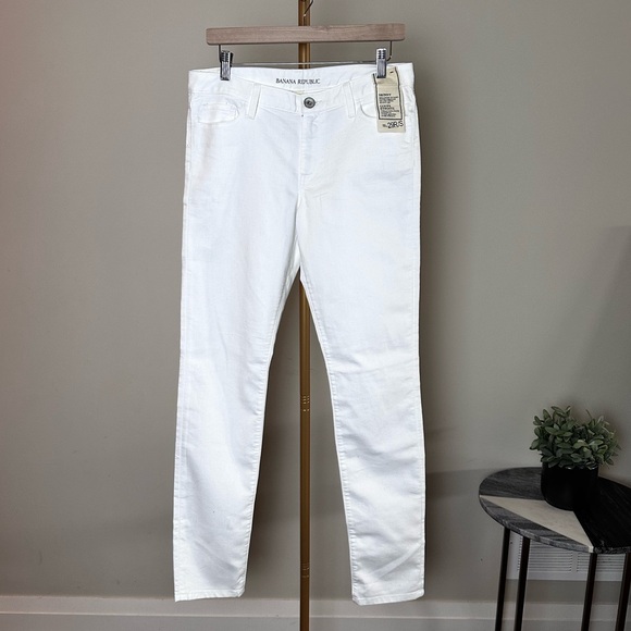 NWT Banana Republic skinny white jeans low fit - Picture 2 of 12